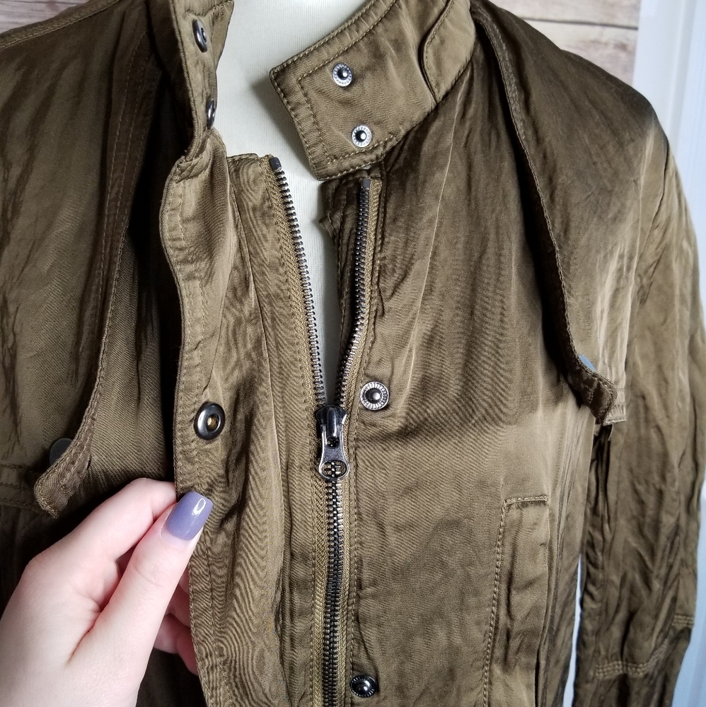 Vince Oversize Long Tunic Military Jacket Olive - Picture 4 of 8